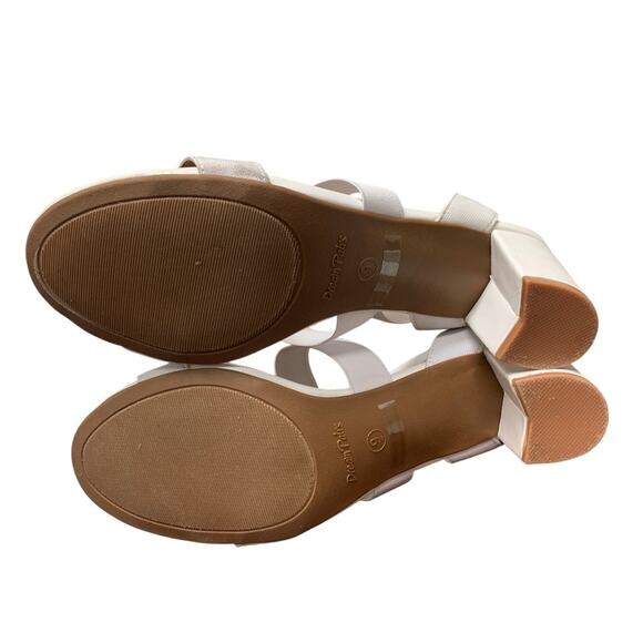 Dream Pairs Womens 9 White Elastic Ankle Strap 3.5" Block Heel Open Toe Shoes - Picture 10 of 12